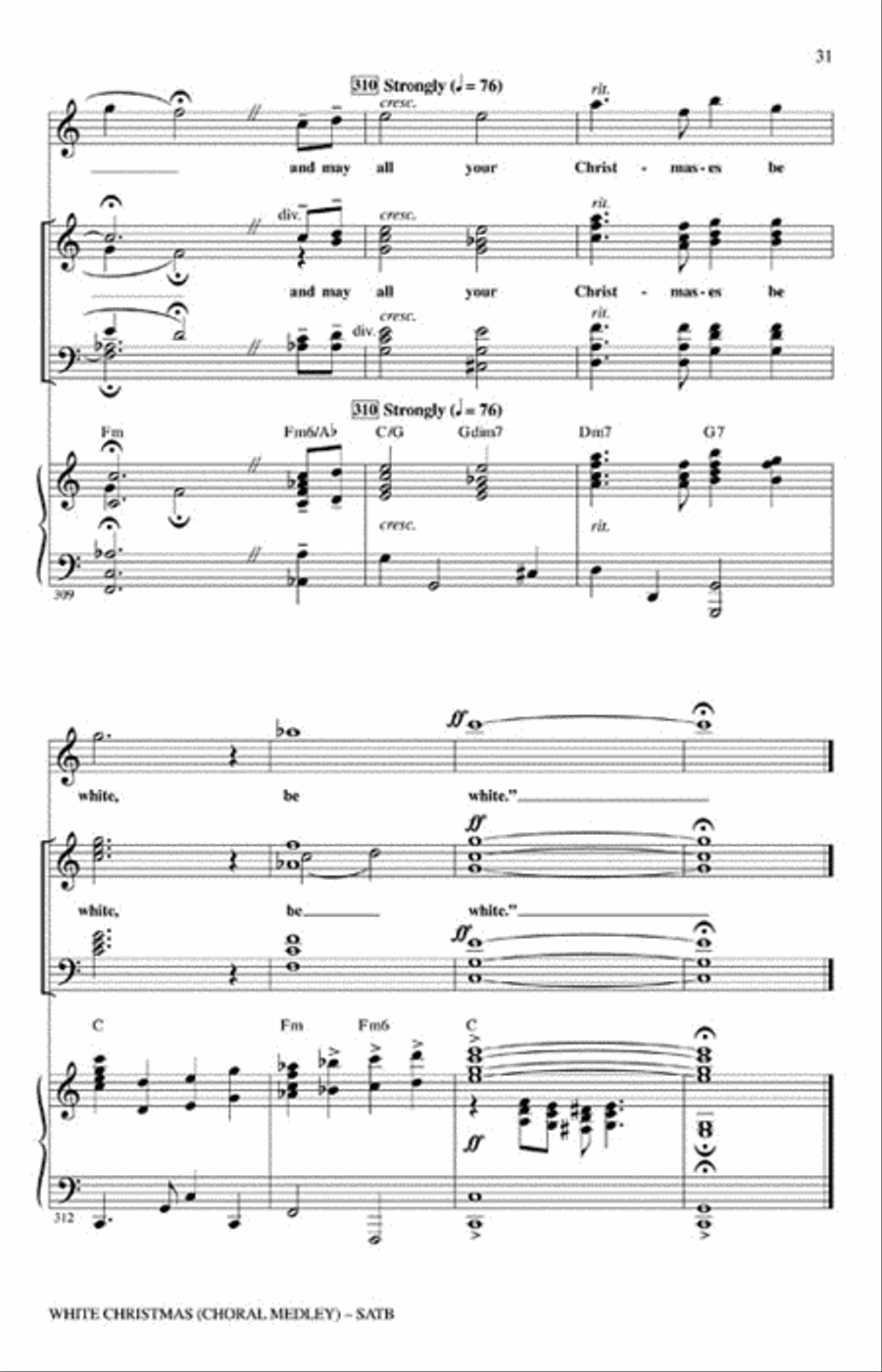 White Christmas (Choral Medley) 4-Part scores gallery preview page 7