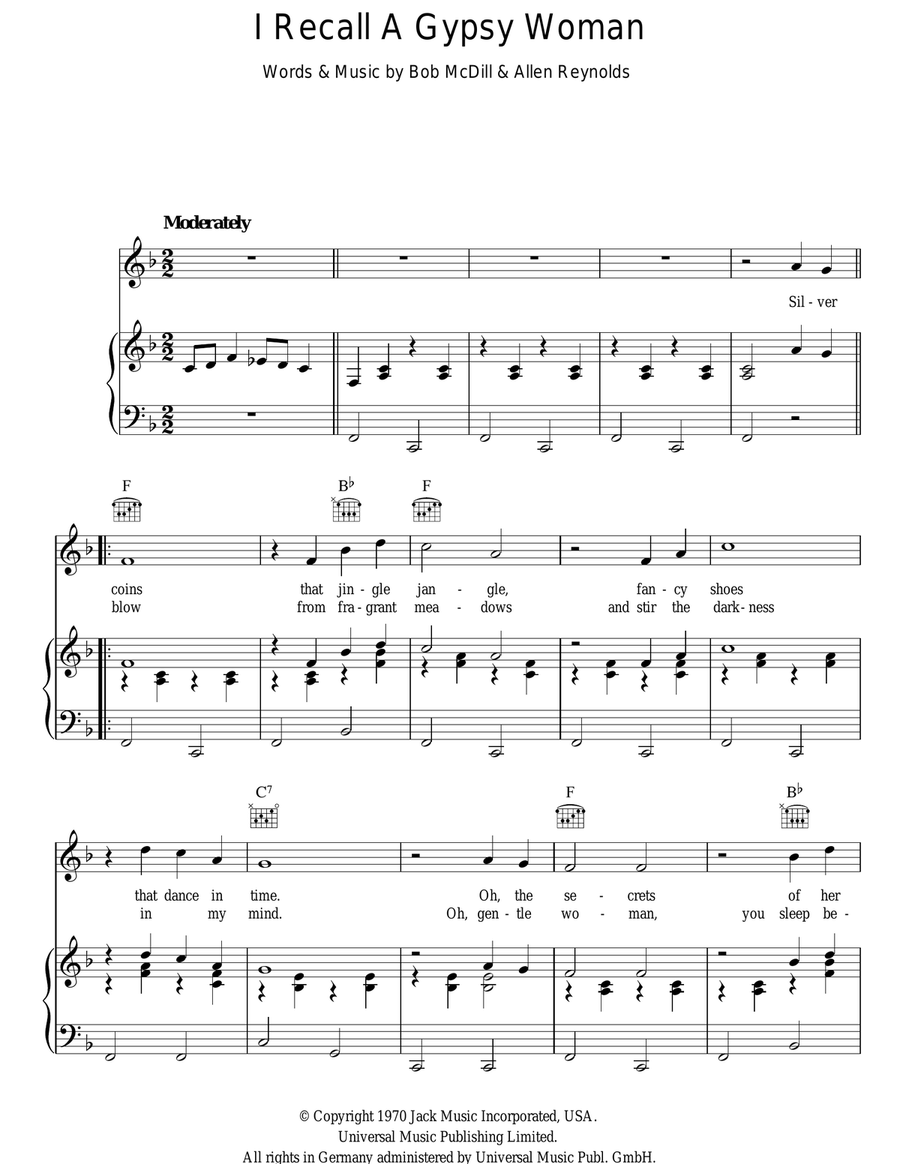 I Recall A Gypsy Woman Acoustic Guitar scores gallery preview page 1