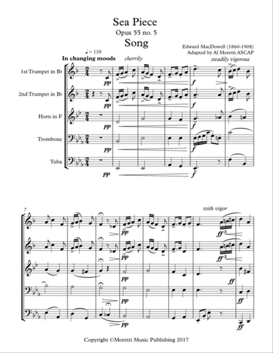 Sea Piece Opus 55 no. 5 Song Brass Ensemble scores gallery preview page 2