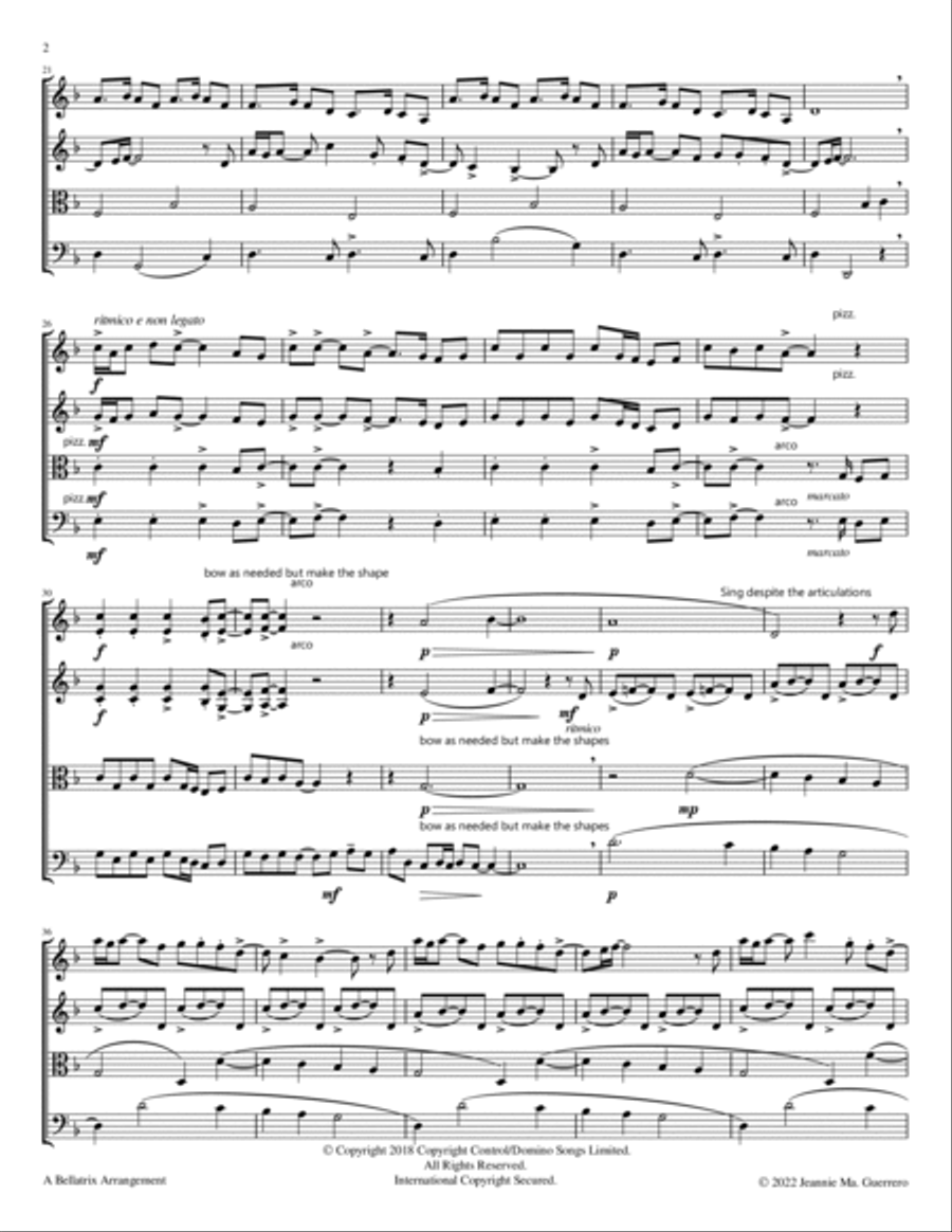 Hunger Hunger String Quartet scores gallery preview page 2
