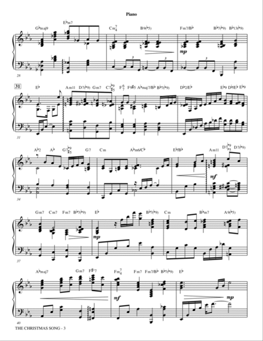 The Christmas Song (Chestnuts Roasting On An Open Fire) - Piano Choir scores gallery preview page 3