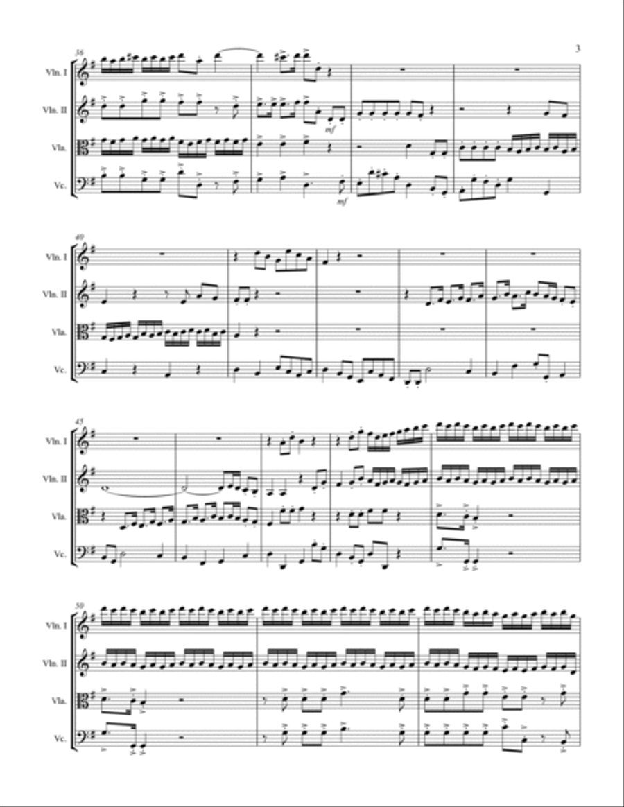 Handel - For Unto Us a Child is Born from Messiah (for String Quartet) String Quartet scores gallery preview page 4