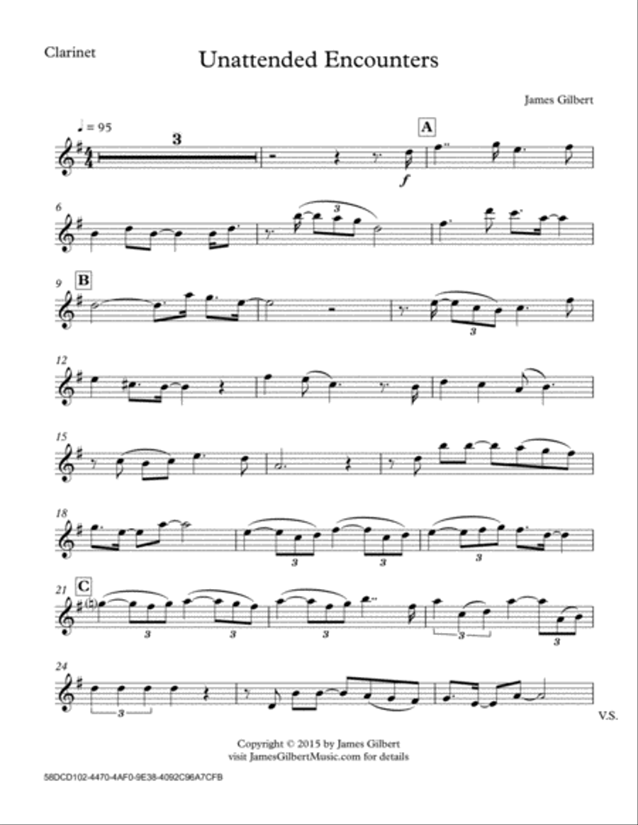 Unattendend Encounters Unattendend Encounters Clarinet Solo scores gallery preview page 6