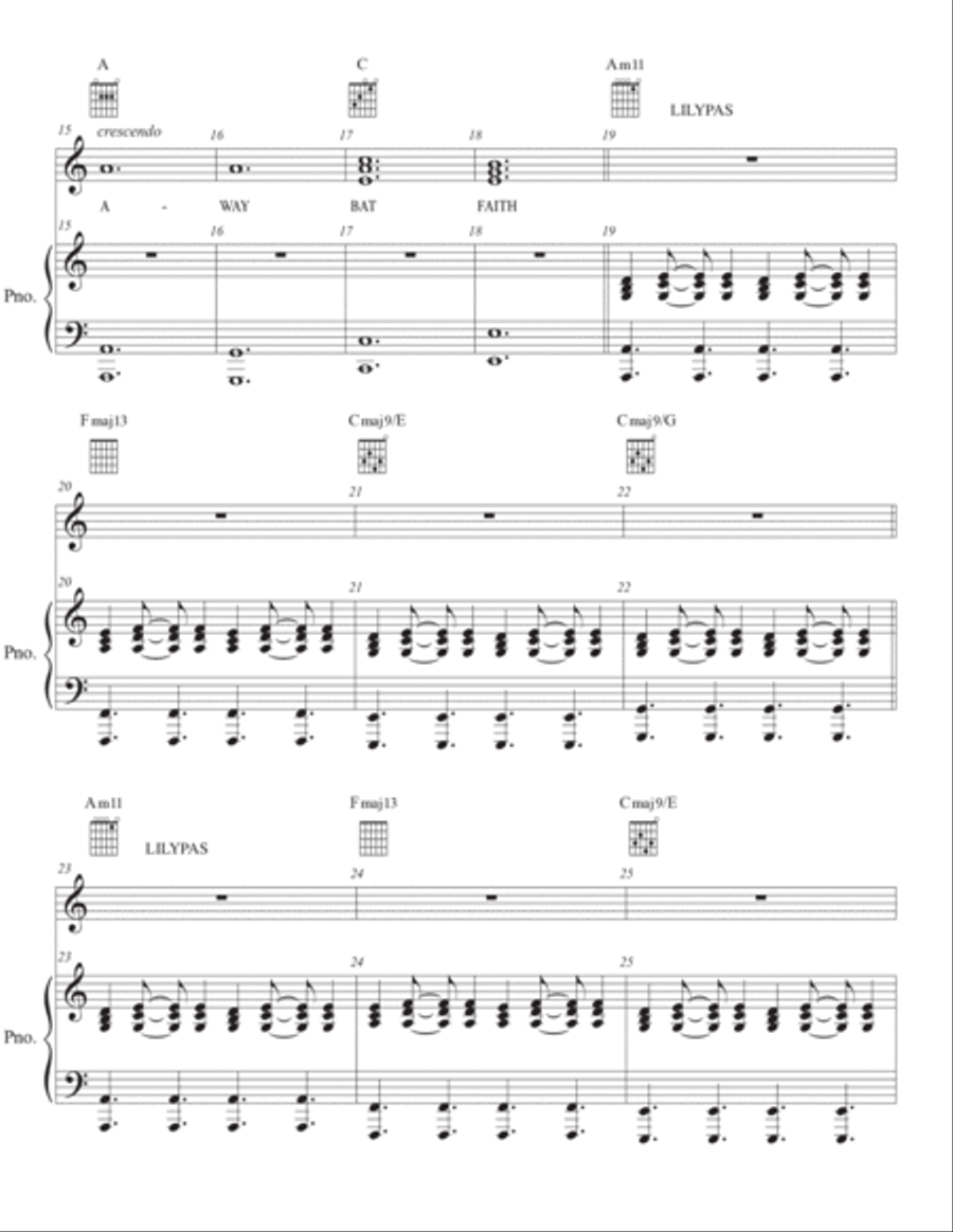 LilYpas entrance Piano, Vocal, Guitar scores gallery preview page 2