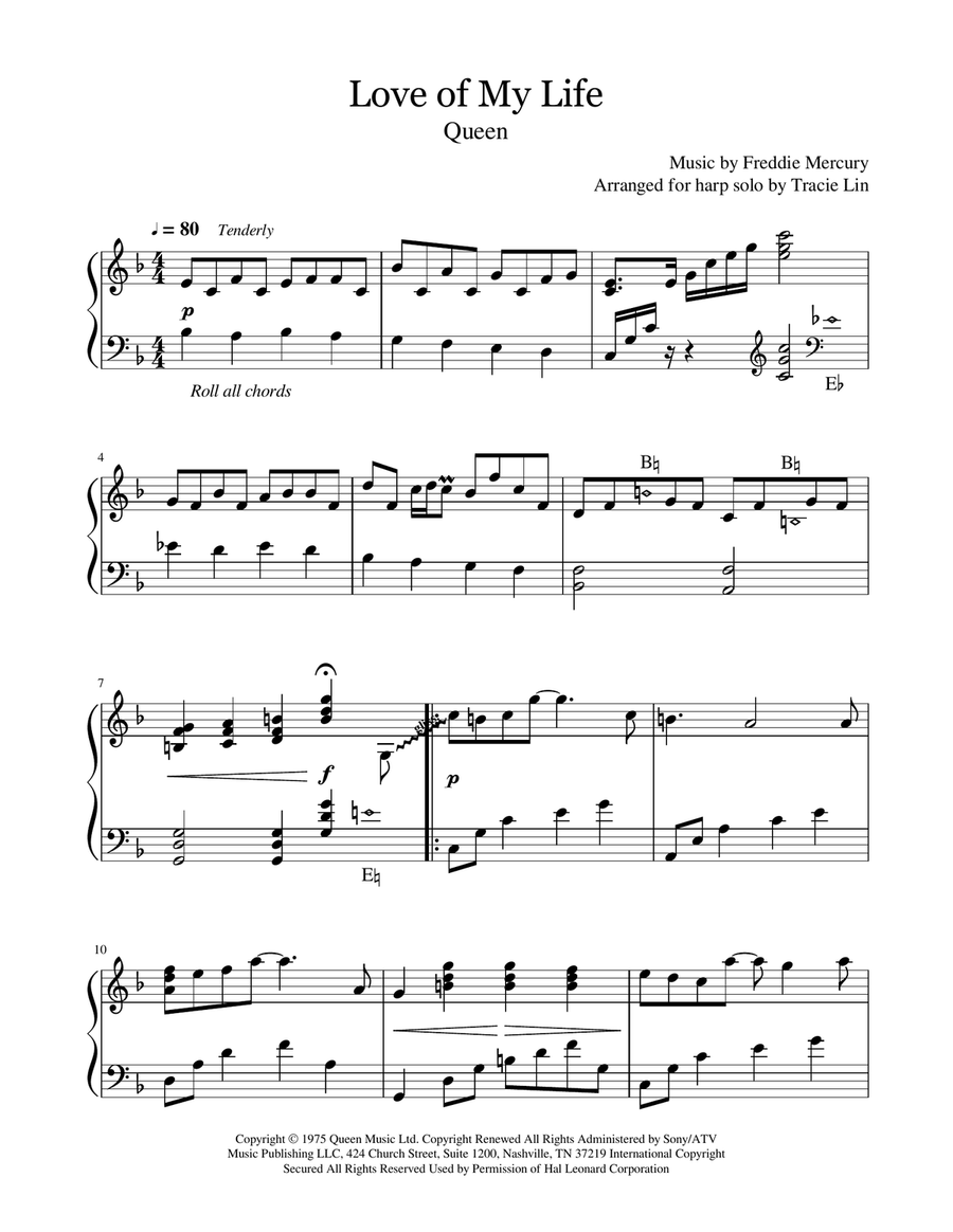 Love Of My Life Harp scores gallery preview page 2