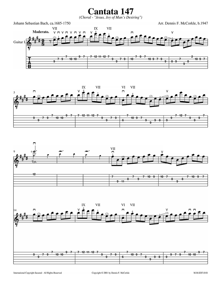 Cantata No. 147 for Two Guitars BWV 147 (Jesus, Joy of Man's Desiring) Classical Guitar scores gallery preview page 3