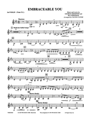 Embraceable You (featuring Flugelhorn Solo with Strings): 3rd Violin (Viola [TC])