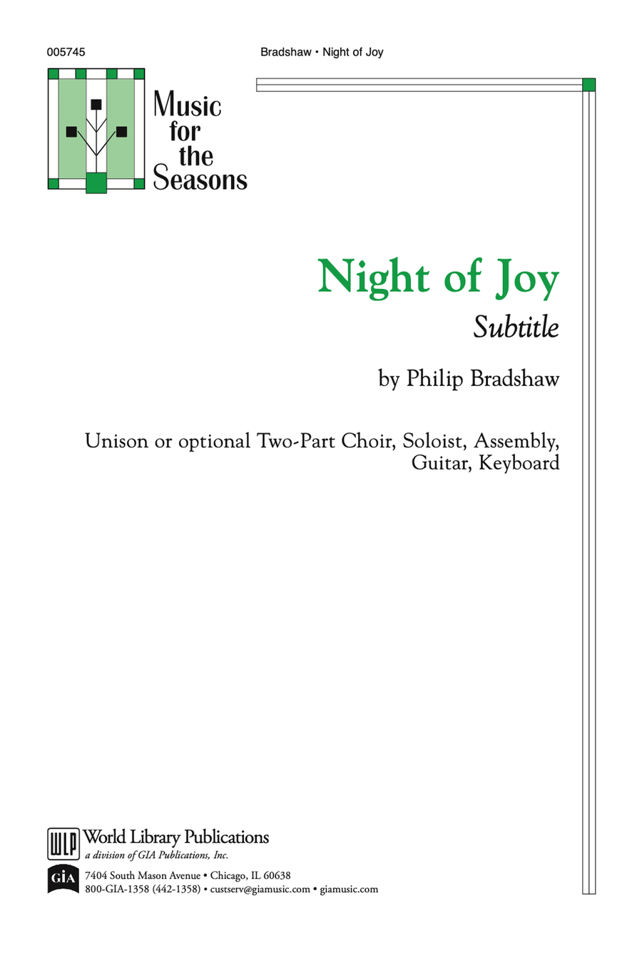 Night of Joy Unison Choir scores gallery preview page 1