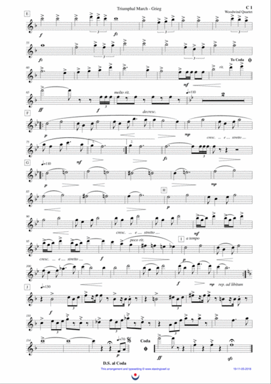 Triumphal March (Grieg) Triumphal March (Grieg) Woodwind Quartet scores gallery preview page 6