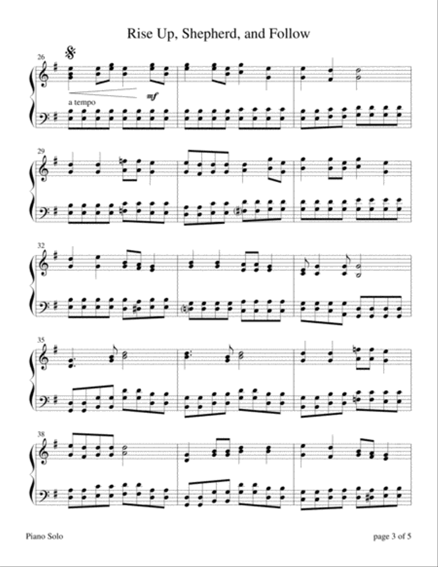The Four Seasons Hymn Medleys: Rise Up, Shepherd, and Follow Piano Solo scores gallery preview page 3