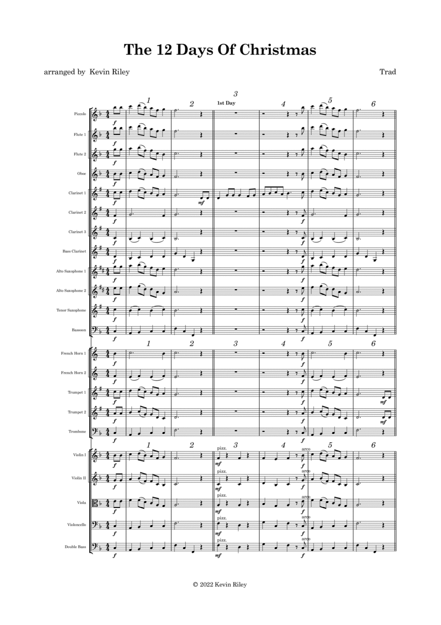 The 12 Days of Christmas Full Orchestra scores gallery preview page 1