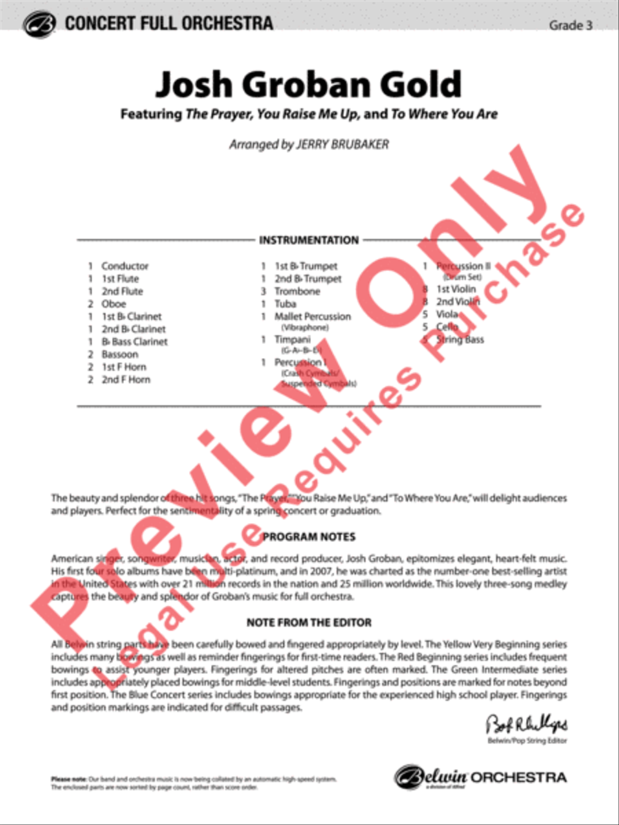 Josh Groban Gold Josh Groban Gold Full Orchestra scores gallery preview page 2
