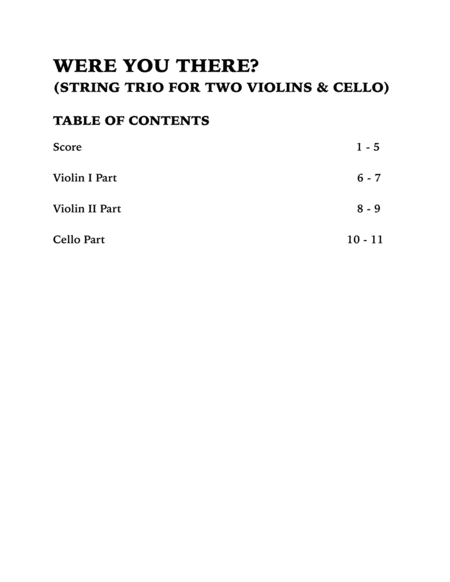 Were You There (String Trio): Two Violins and Cello image number null