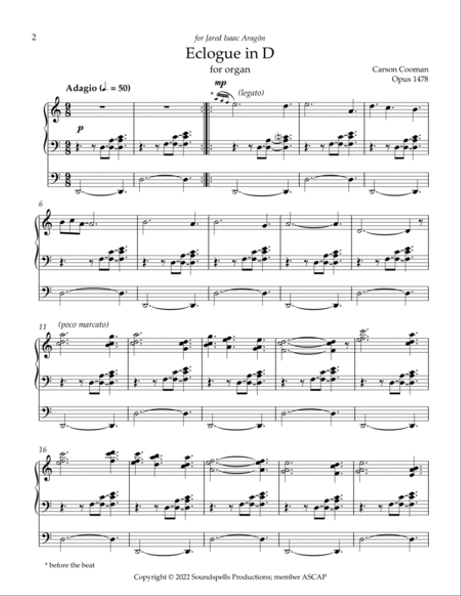 Eclogue in D Organ Solo scores gallery preview page 2