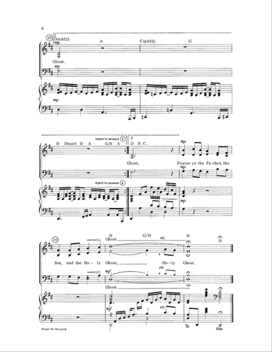 Praise Ye the Lord Praise Ye the Lord 3-Part scores gallery preview page 7