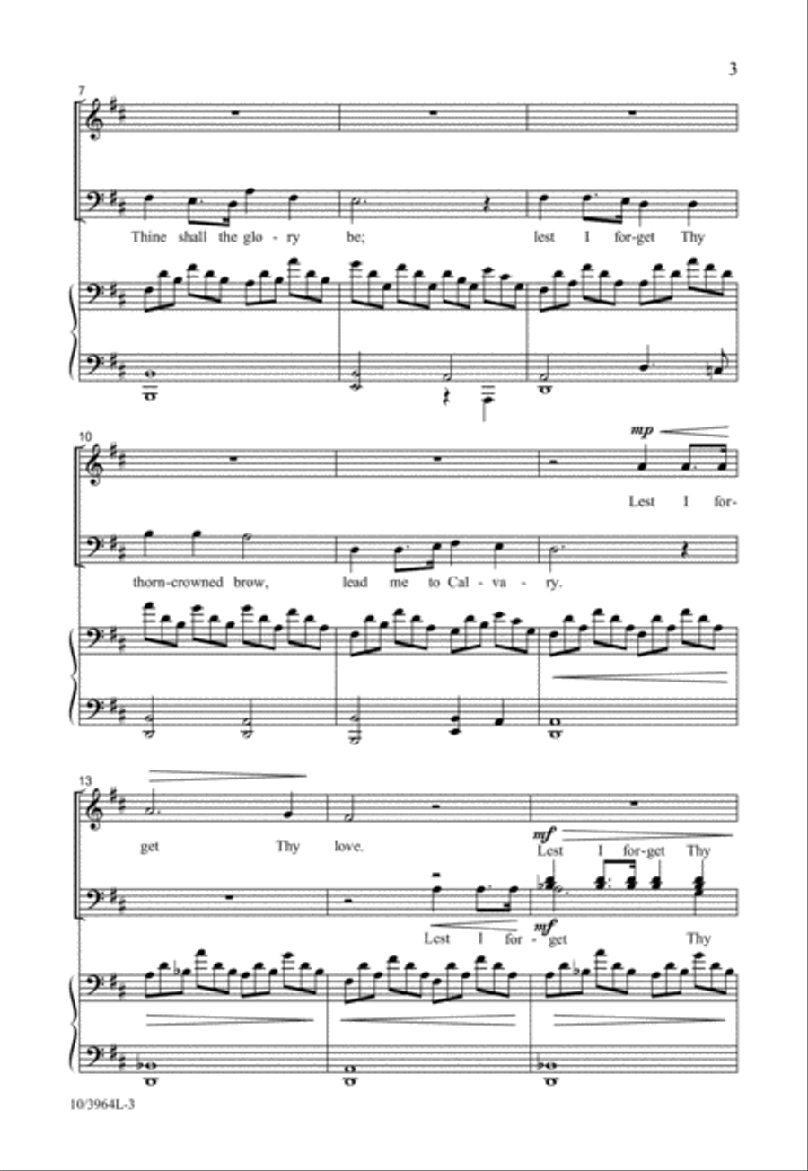 Lest I Forget Thy Love Divisi scores gallery preview page 3