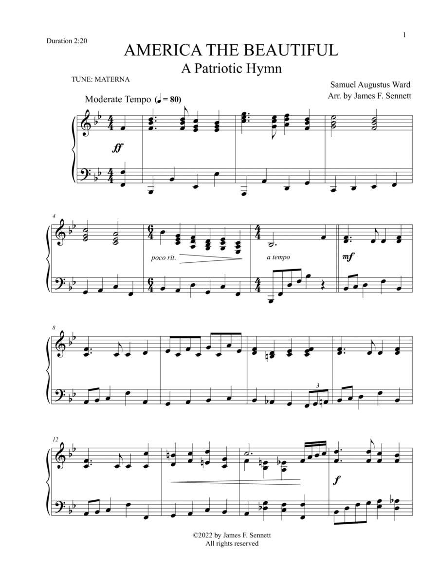 America the Beautiful: A Patriotic Hymn image number null