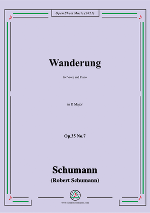 Book cover for Schumann-Wanderung,Op.35 No.7 in D Major