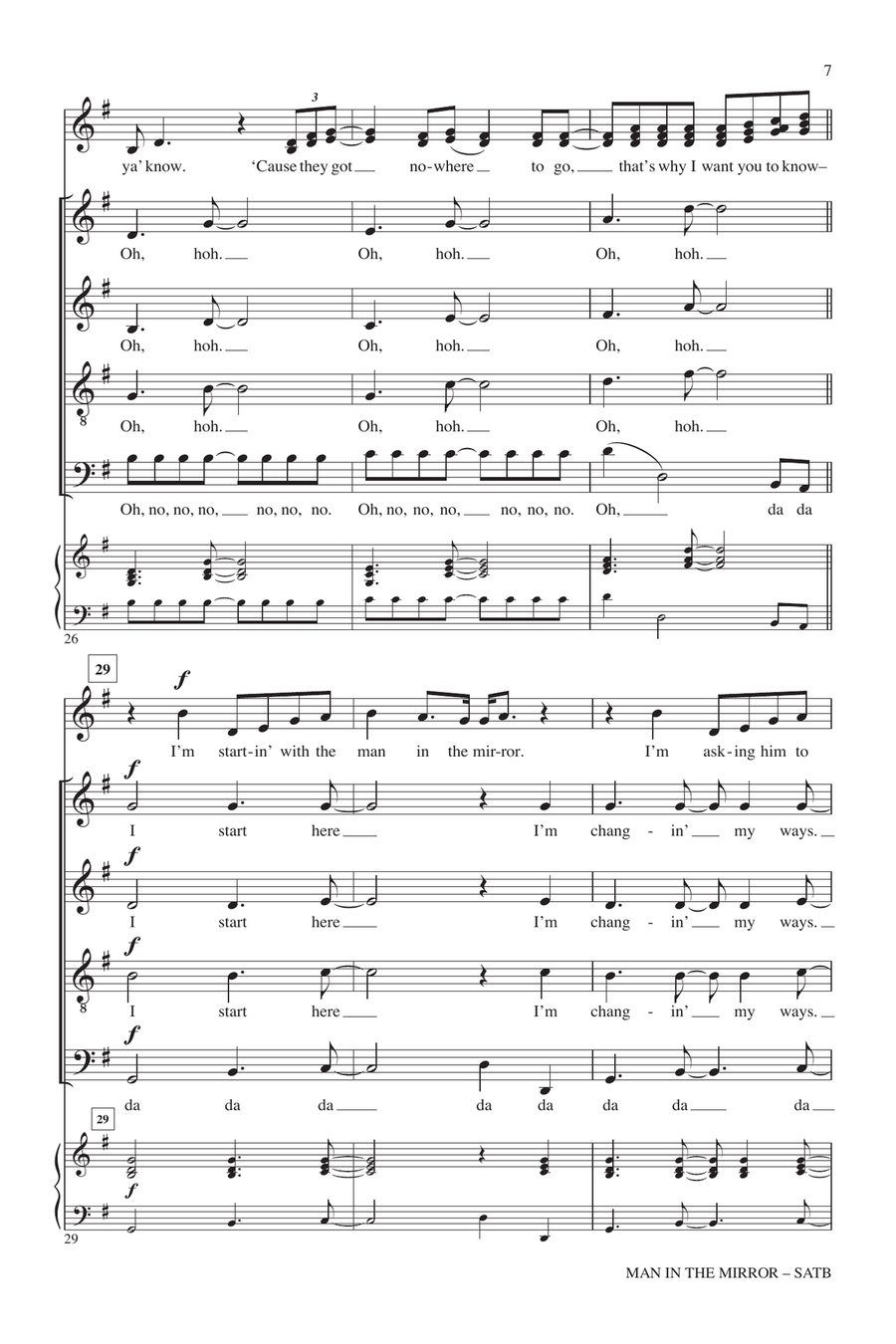 Man In The Mirror (arr. Deke Sharon) 4-Part scores gallery preview page 6