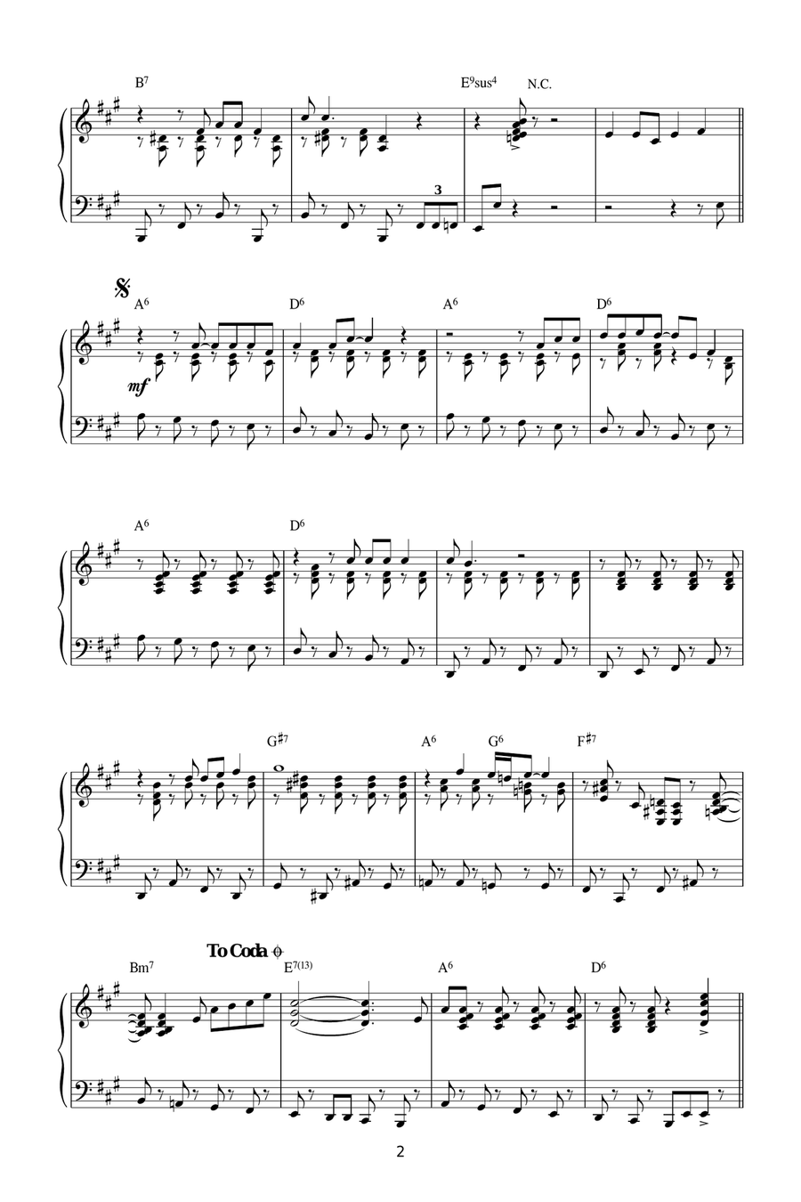 My Baby Just Cares For Me Piano Solo scores gallery preview page 2