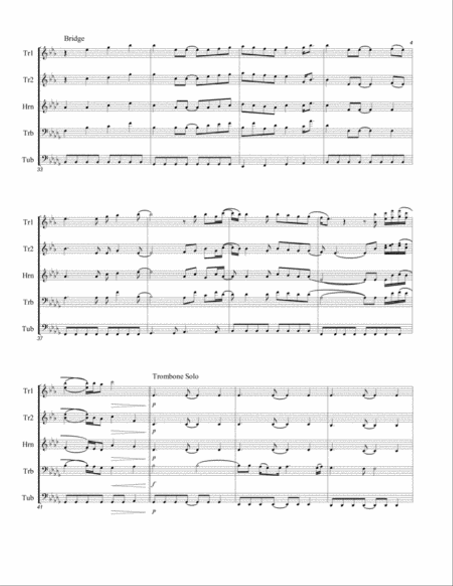 All For Love Brass Quintet scores gallery preview page 5