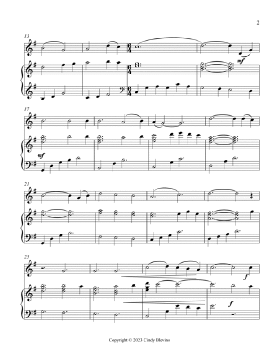 Red River Valley, Piano and Tin Whistle (D) Piano scores gallery preview page 3