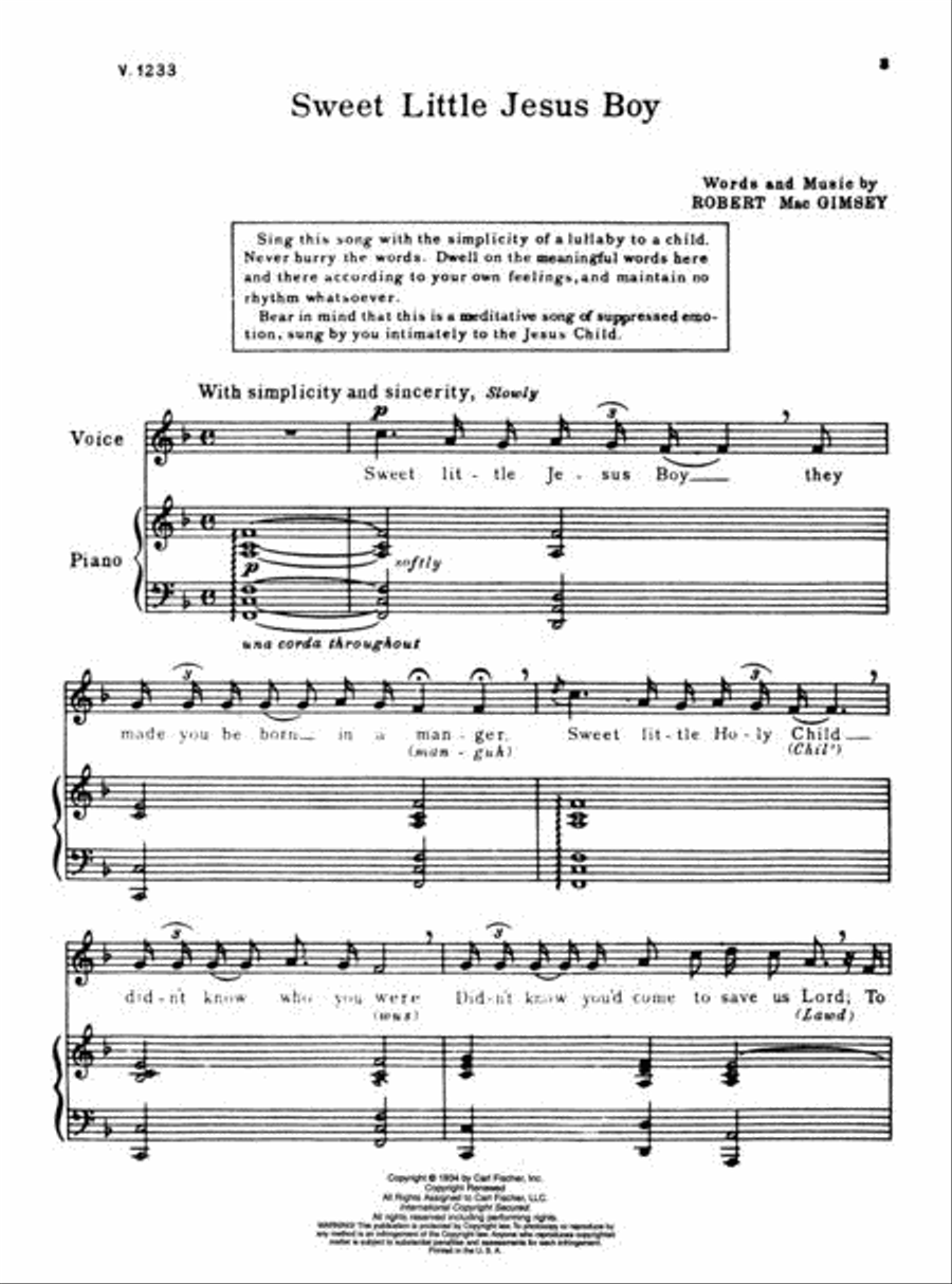 Sweet Little Jesus Boy Sweet Little Jesus Boy Medium Voice scores gallery preview page 2