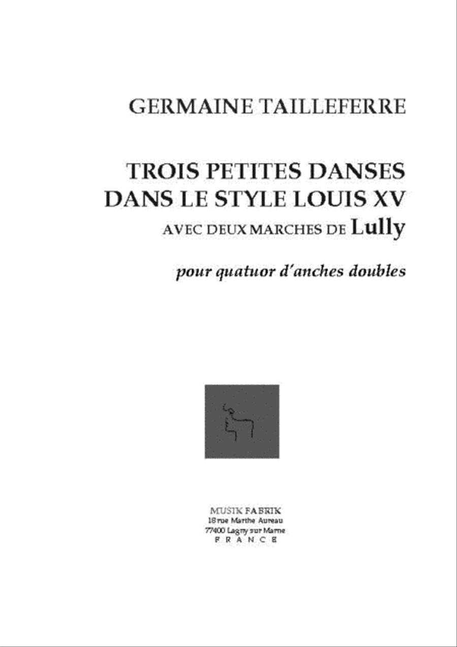 Trois Petites Danses dans le style Louis XV(with 2 marches by Lully) Bassoon scores gallery preview page 1