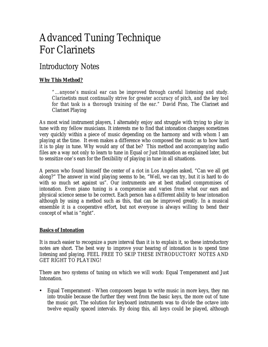 Clarinet - Advanced Intonation Technique Clarinet scores gallery preview page 5