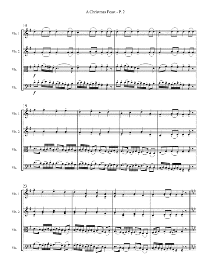 A Christmas Feast String Quartet scores gallery preview page 2