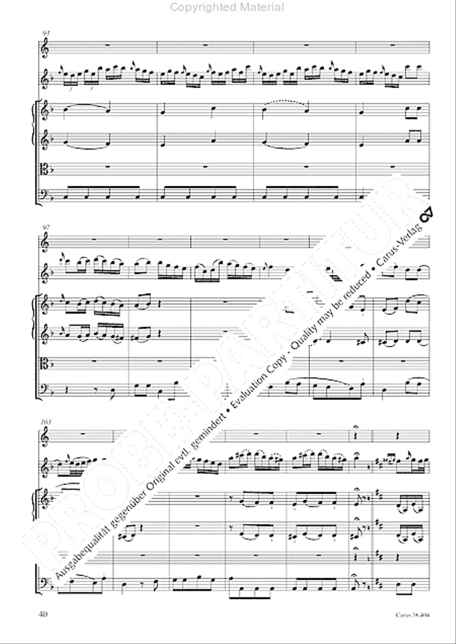 Concerto for Flute in D major (Concerto per il Flauto traverso in D / Flotenkonzert in D) Flute Solo scores gallery preview page 42