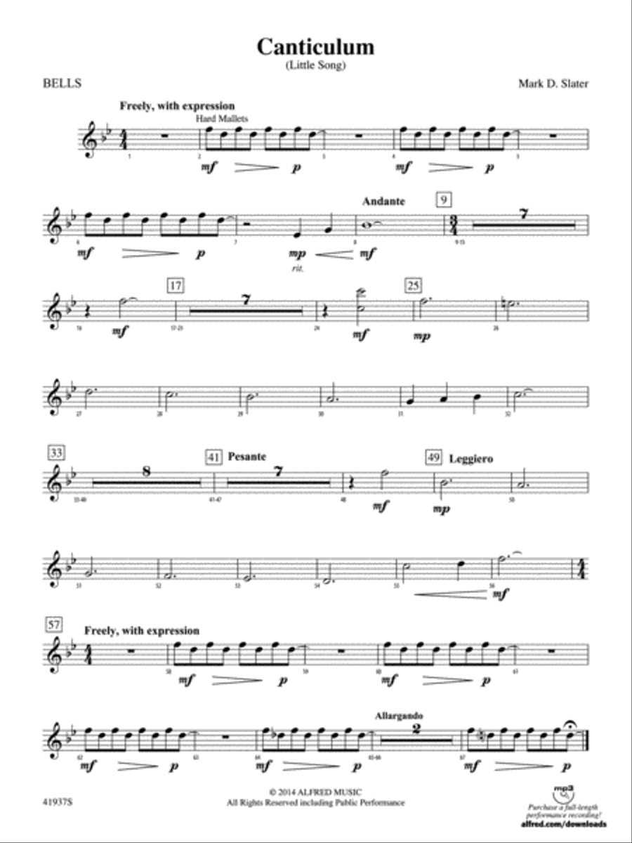Canticulum: Bells Concert Band scores gallery preview page 1