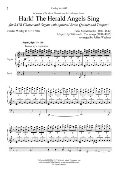 Hark! The Herald Angels Sing (Downloadable Organ/Choral Score)