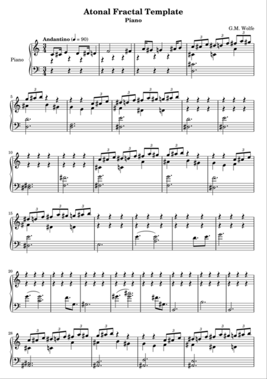 Atonal Fractal Template Piano Solo scores gallery preview page 1