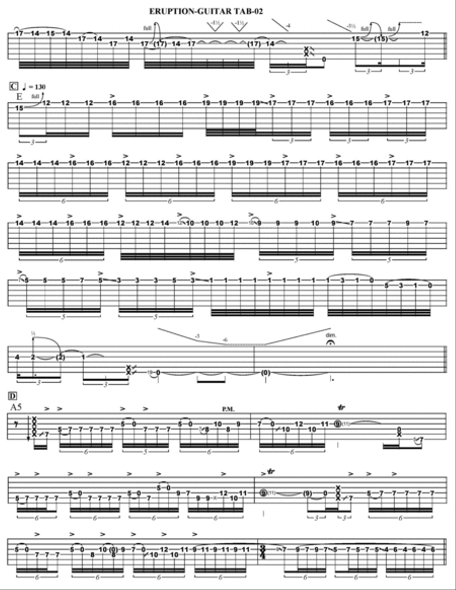 Eruption Guitar Tablature scores gallery preview page 2