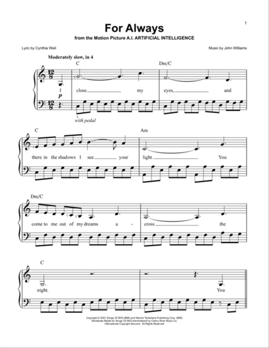For Always Easy Piano scores gallery preview page 1