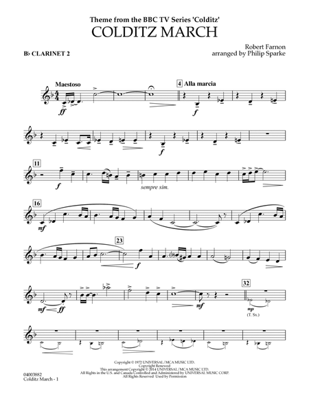 Colditz March (arr. Philip Sparke) - Bb Clarinet 2