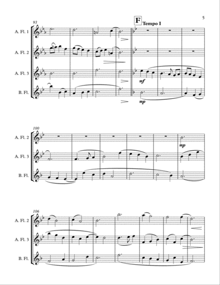 A Prayer - Quartet for Low Flutes Flute Quartet scores gallery preview page 5
