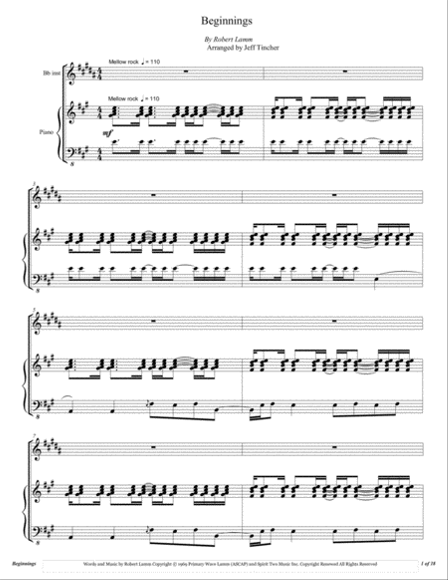 Beginnings Trumpet Solo scores gallery preview page 2