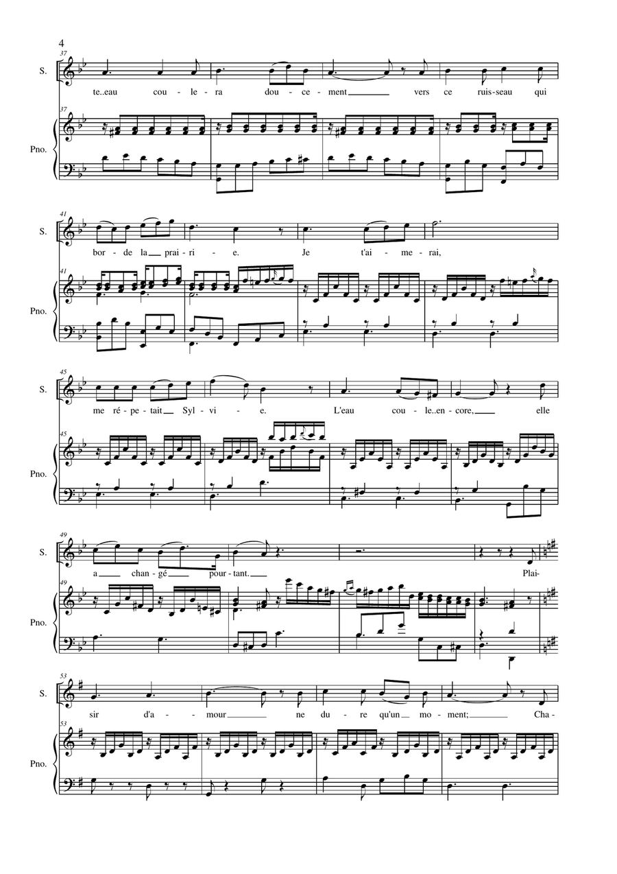 PLAISIR D'AMOUR - Martini - Arr. for Soprano/Tenor (or any instr. in C, Bb, Eb) and Piano 2-Part scores gallery preview page 4