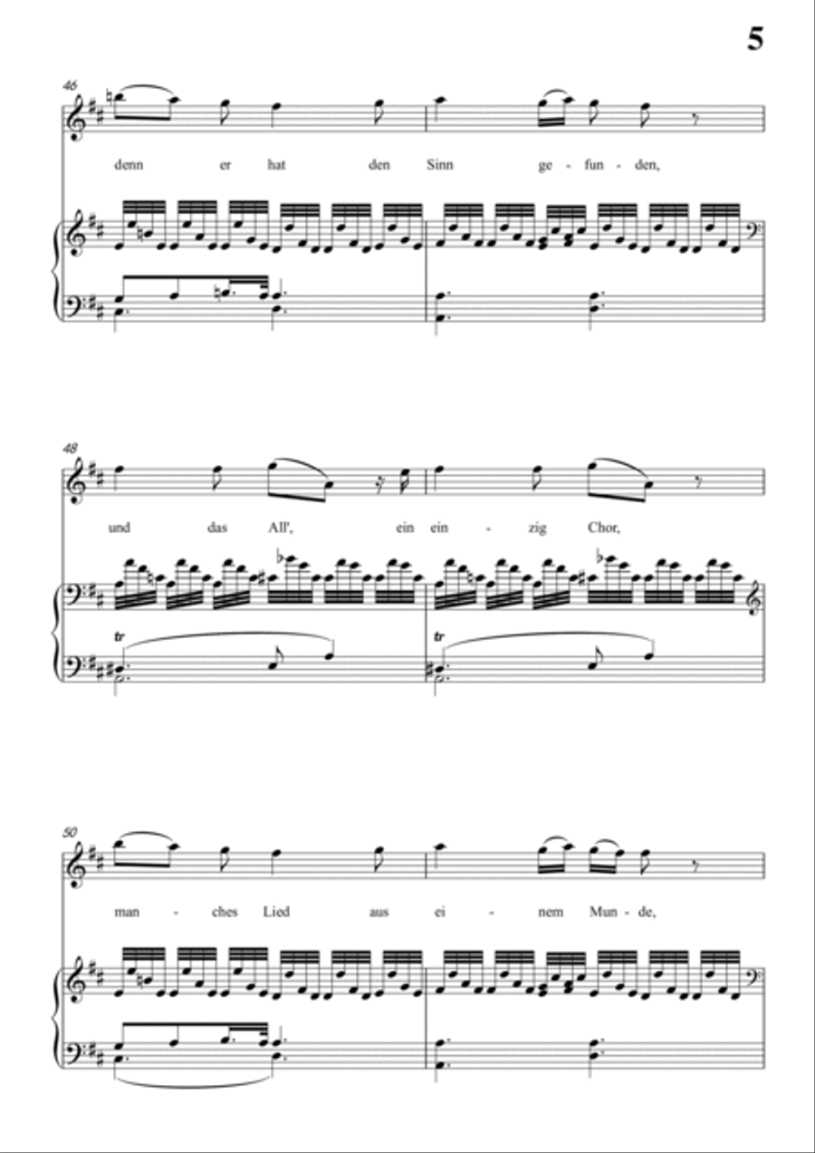 Schubert-Abendröth in D for Vocal and Piano Voice scores gallery preview page 6