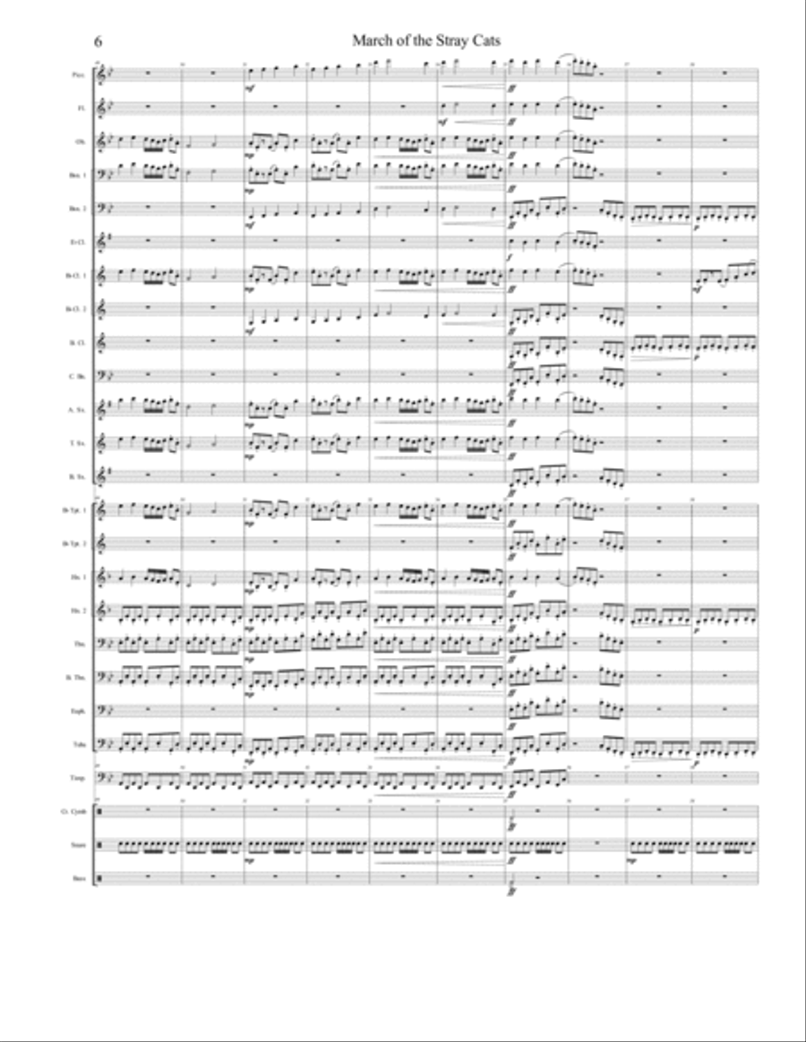 March of the Stray Cats March of the Stray Cats Concert Band scores gallery preview page 6