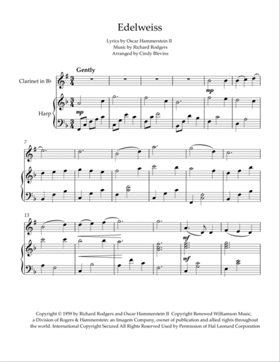 Edelweiss Clarinet scores gallery preview page 2