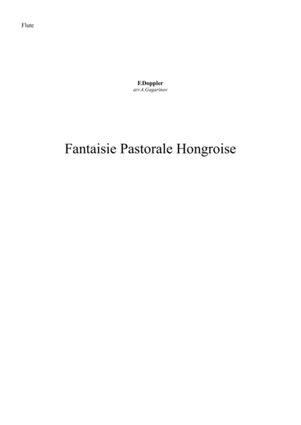 Fantaisie Pastorale Hongroise, op.26, for Flute and String Orchestra (arr.), Set of Parts