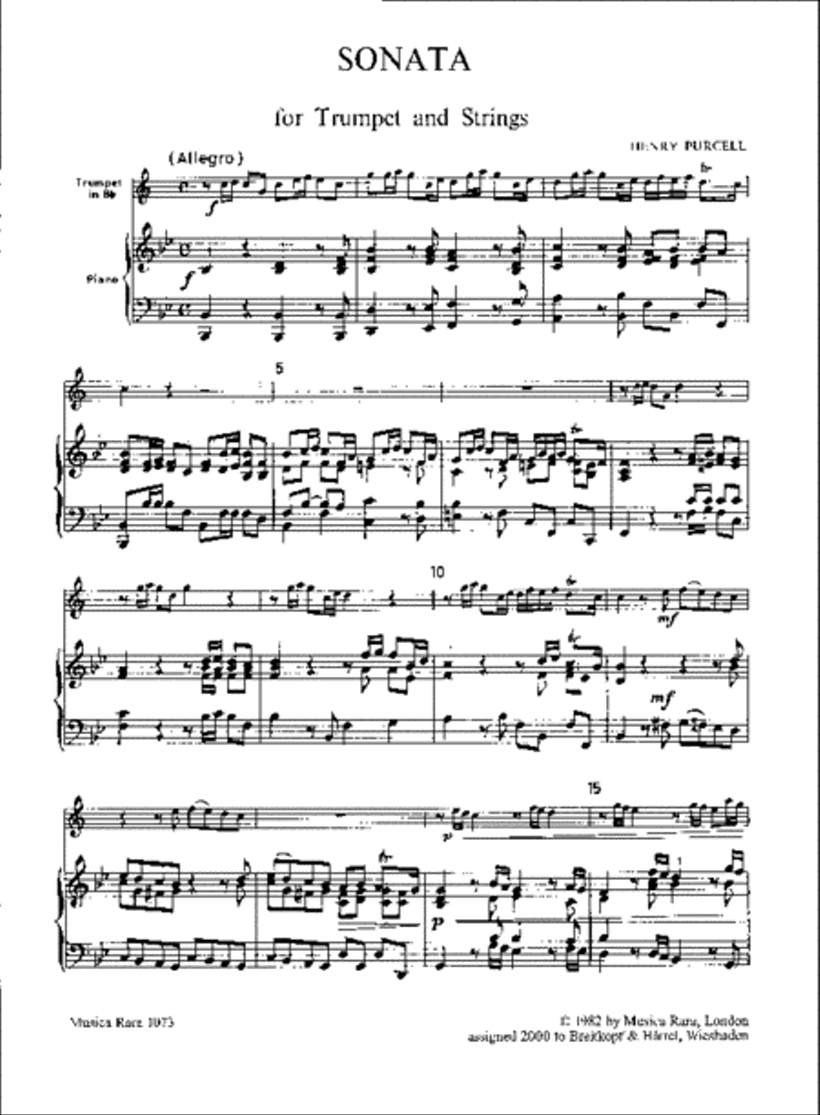 Sonata No. 1 in D major Trumpet Solo scores gallery preview page 2