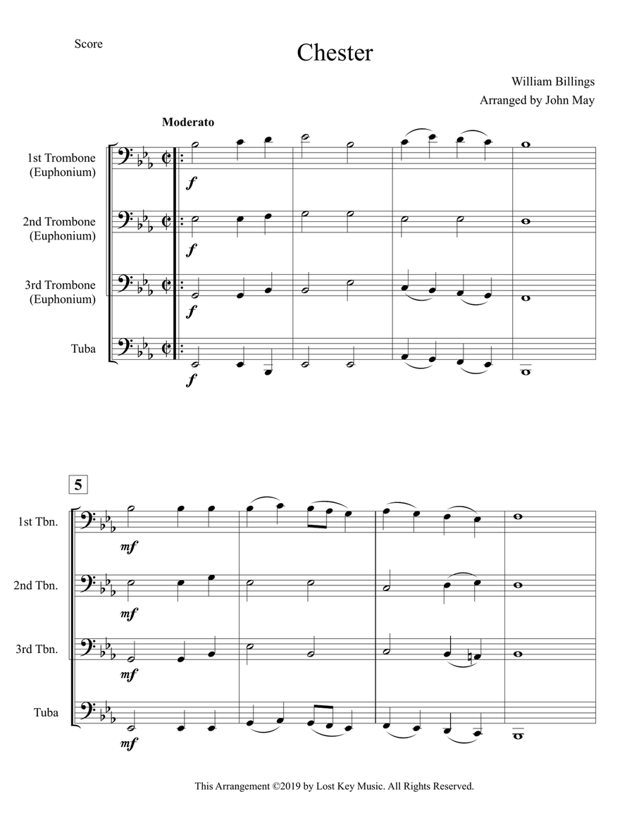 Chester-Three Trombones and One Tuba Trombone Trio scores gallery preview page 4
