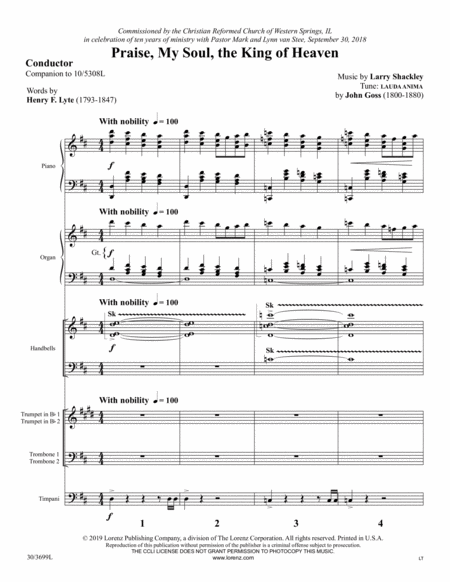 Praise, My Soul, the King of Heaven - Instrumental Ensemble Score and Parts
