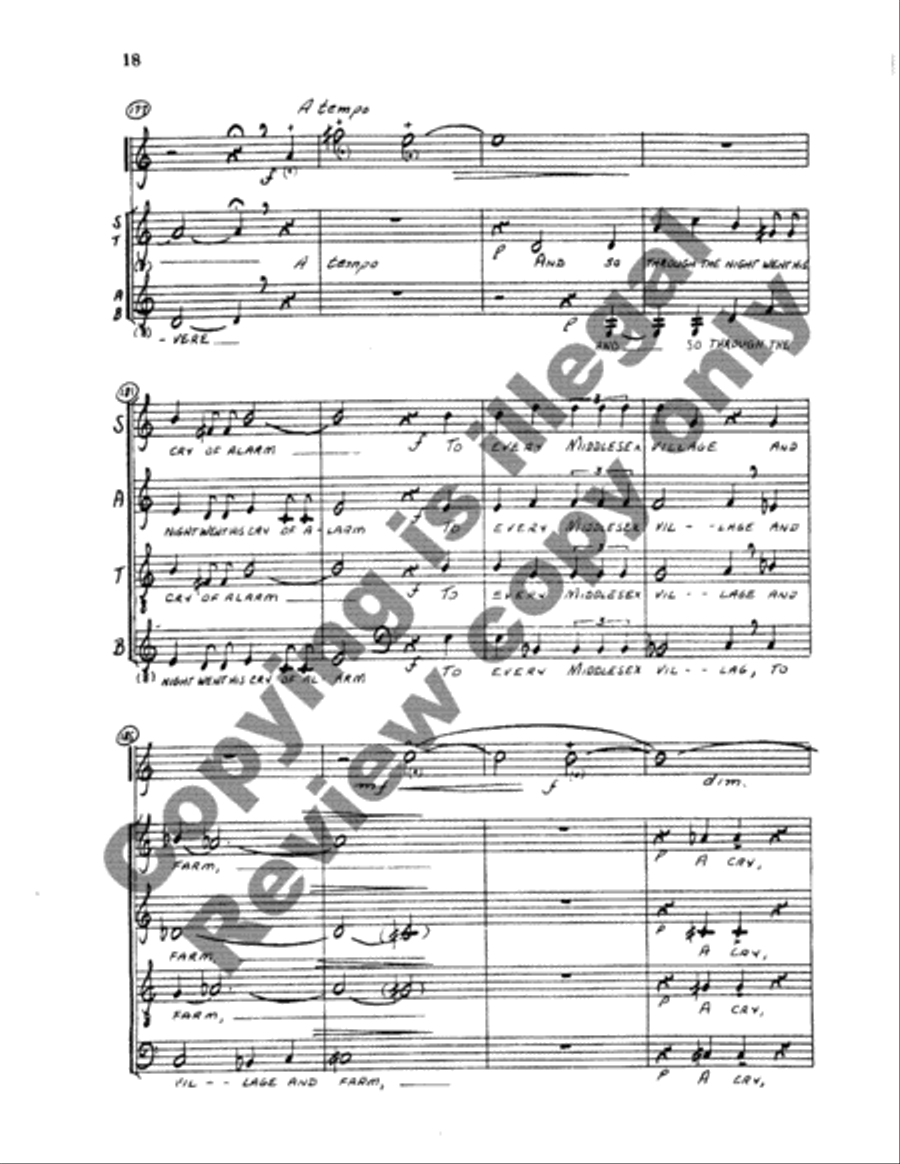 Paul Revere's Ride 4-Part scores gallery preview page 19