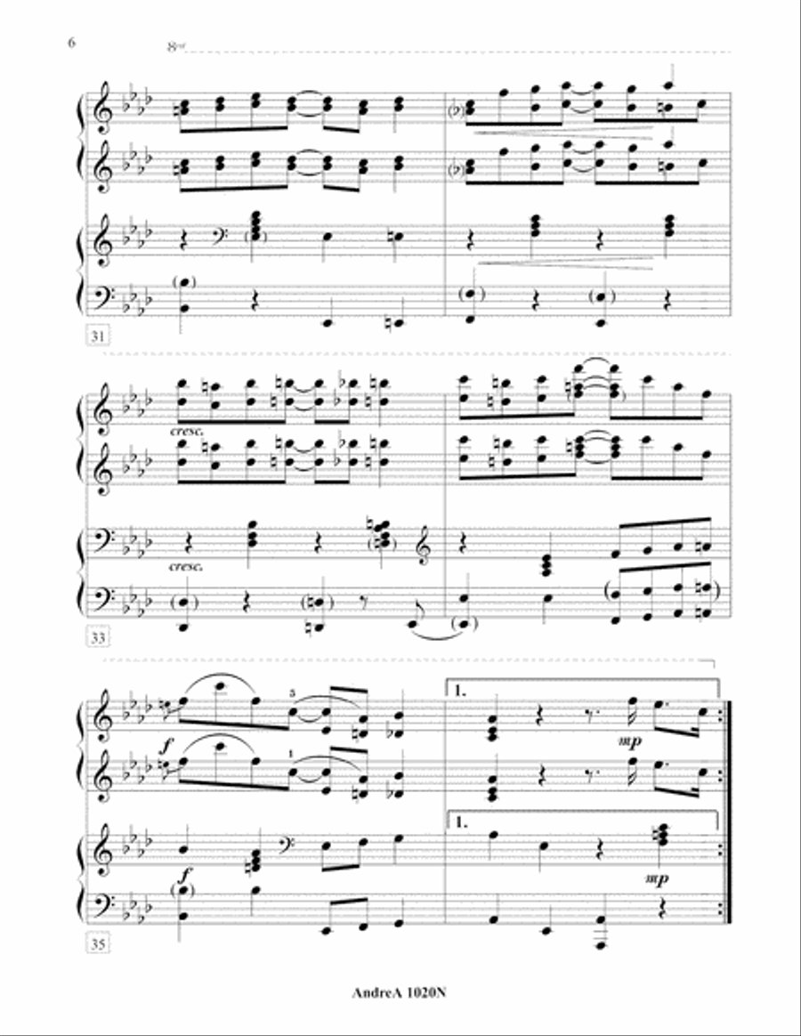 Plain Ol' Rag Duet Piano scores gallery preview page 6