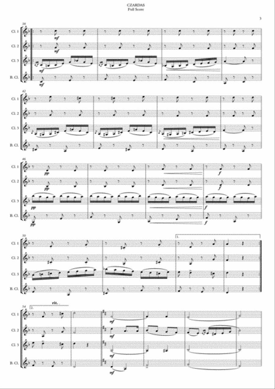 CZARDAS - V. MONTI CZARDAS - V. MONTI Woodwind Quartet scores gallery preview page 5